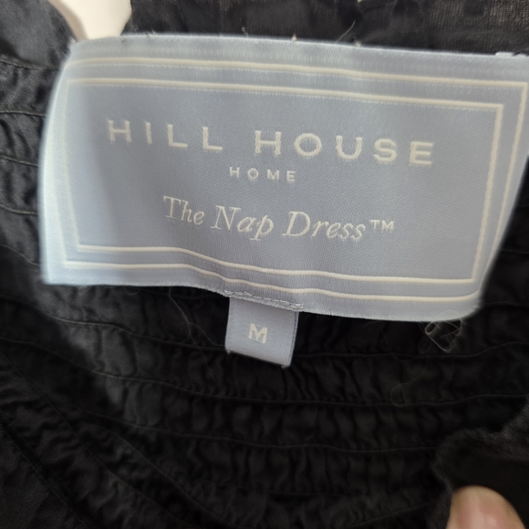 Hill House Home Ellie Nap Dress Black Swiss Dot Smocked Tiered Midi Dress Medium - Picture 6 of 6